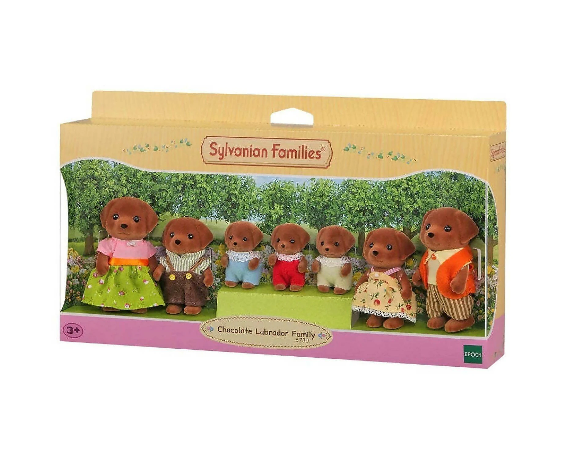 7pc Sylvanian Families Doll Figure Chocolate Labrador Family Kids Toy Set 3+