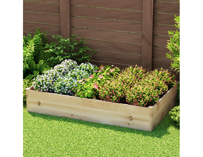 Green Fingers Garden Bed 150x90x30cm Wooden Planter Box Raised Container Growing