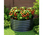 Green Fingers Garden Bed 90X45cm Round Latches Planter Box Raised Galvanised Herb