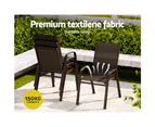 Gardeon 6PC Outdoor Dining Chairs Stackable Lounge Chair Patio Furniture Brown