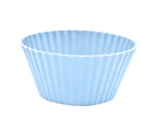 12Pcs Cake Decorating Molds Easy to Release Convenient Cleaning Reused Temperature-Make Egg Tart Multicolor Muffin Cup Cake Molds Home Accessories-Sky Blue