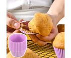 12Pcs Cake Decorating Molds Easy to Release Convenient Cleaning Reused Temperature-Make Egg Tart Multicolor Muffin Cup Cake Molds Home Accessories-Purple