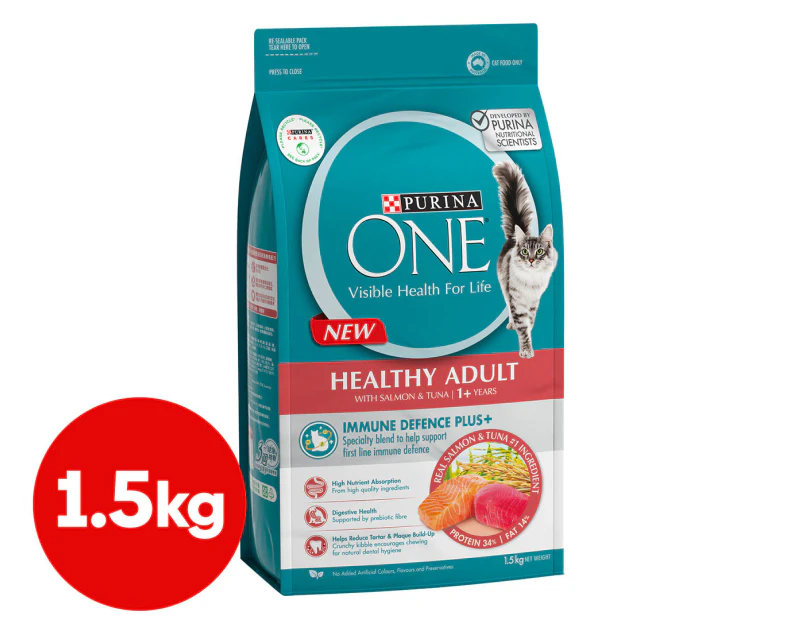 Purina One Healthy Adult Dry Cat Food Salmon & Tuna 1.5kg