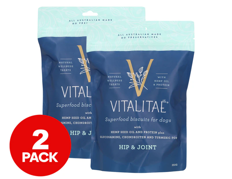 2 x Vitalitaē Hip & Joint Superfood Biscuits For Dogs 350g