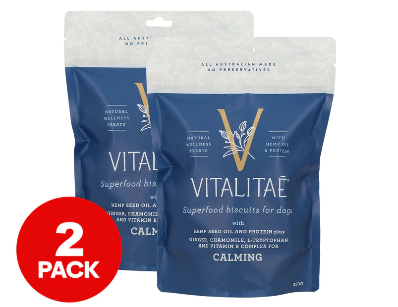 2 x Vitalitaē Calming Superfood Biscuits For Dogs 350g