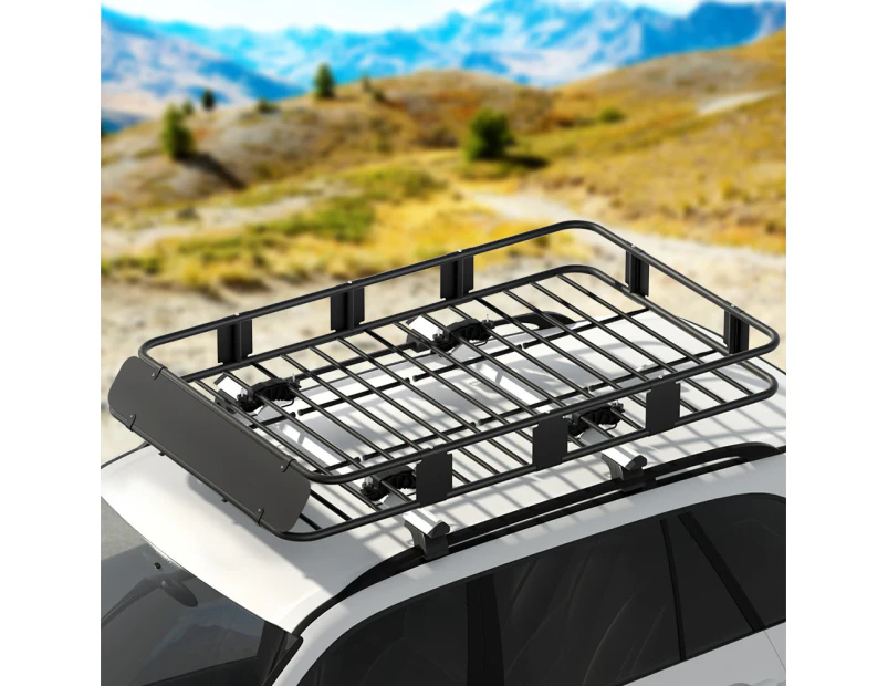 Giantz Universal Car Roof Rack Basket Luggage Vehicle Cargo Carrier 160cm Black