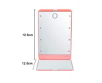 Cosmetic Mirror With Led Lights, Dimmable Touch Sensor Magnification Glass Folding Makeup Mirror For Women Portable,Pink