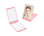 Cosmetic Mirror With Led Lights, Dimmable Touch Sensor Magnification Glass Folding Makeup Mirror For Women Portable,Pink