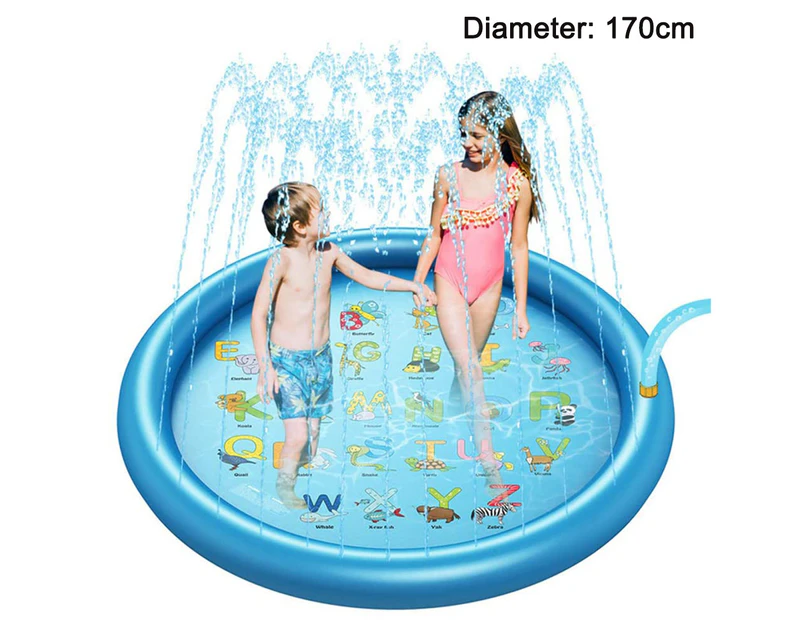 Water Baby Water Sprinkler Pad For Kids, Summer Outdoor Water Toys Wading Pool Splash Play Mat , Outside Water Play Mat,Alphabet Patterns
