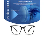 Square Blue Light Glasses Men And Women Uv Blocking Computer Glasses Transparent Lens Glasses,Black