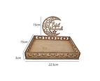 Eid Mubarak Tray, Eid Mubarak Table Decoration Plate Wood, Ramazan Decoration Dessert Pastry Tray For Islam Party Candy Cake Biscuits,Style: Style2