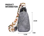 Sling Bag For Women Crossbody, Pu Leather Small Sling Bags Sling Chest Shoulder Backpack For Traveling Hiking,Grey