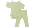 Bonds Baby 2-Piece Pointelle Long Sleeve Bodysuit & Leggings Set - Apple Mint