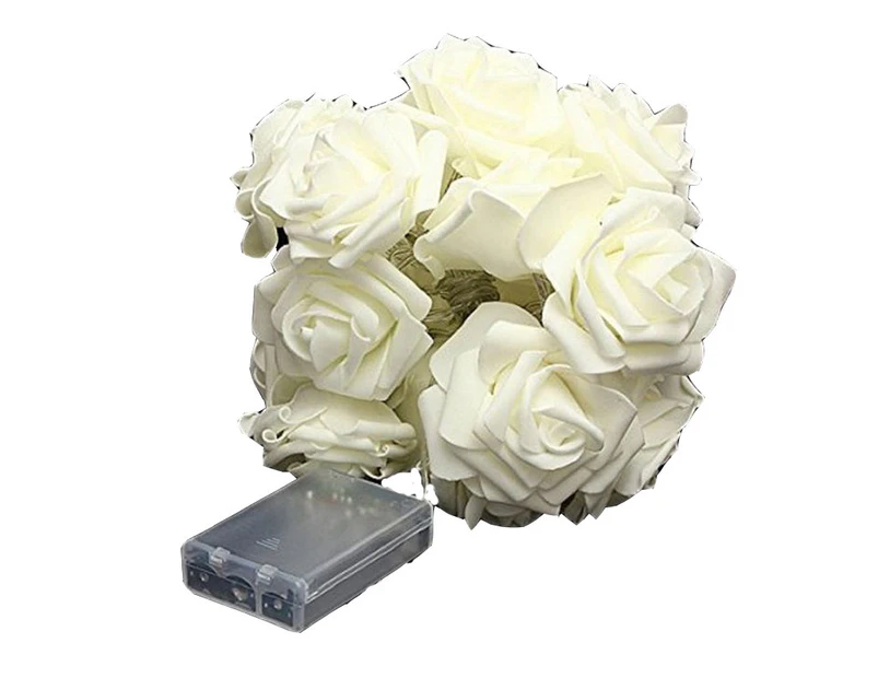 1X 20 Led Rose Light Chain, Warm White, Battery Operated,Warm White