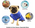 Dog Bathrobe Microfiber Dog Towel Quick Drying Microfiber Towel Super Absorbent Comfortable And With Adjustable Straps For Pets Dogs, Blue,L: Back Length 6