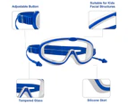 Children'S Large-Frame Swimming Glasses,Blue And White