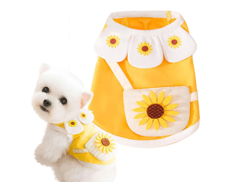 Dog Shirts For Small Dogs Cute Sunflower Puppy Cat T-Shirts Lightweight Soft Cotton Summer Pet Vest Clothes(Yellow),Small
