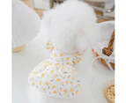 Dog Dress Soft Breathable Puppy Dresses Elegant Princess Floral Pet Dress With Shivering For Small Dog,L