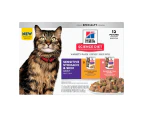 Hills Adult Sensitive Stomach And Skin Wet Cat Food Variety Pack 12 x 80g