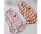 Dog Rainbow Stripe Dress Dog Summer Dress Cat Dress Outfits Soft Breathable Dog Cotton Outfits And Dog Clothes Dog Girls Puppy Lightweight Pet Dresses,M