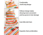 Dog Rainbow Stripe Dress Dog Summer Dress Cat Dress Outfits Soft Breathable Dog Cotton Outfits And Dog Clothes Dog Girls Puppy Lightweight Pet Dresses,Xl