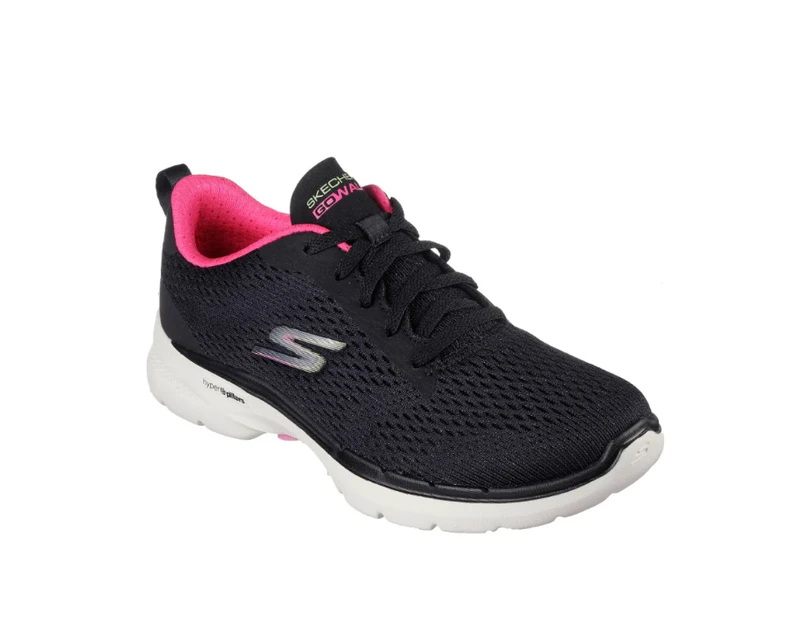 Womens Skechers Gowalk 6 - High Energy Black/Hot Pink Athletic Shoes - Black/Hot Pink