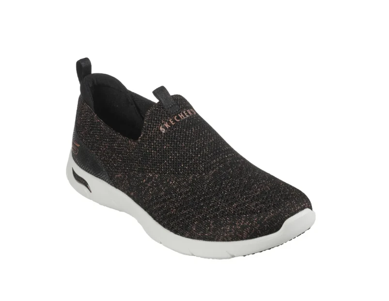 Womens Skechers Arch Fit Refine - Showcase Black/Rose Gold Athletic Shoes - Black/Rose Gold