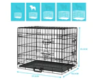 Advwin 30" Dog Cage Pet Crate Puppy Cat Foldable Metal Kennel House 2 Doors Floor Protecting Feet & Leak Proof Dog Tray (77.5*48.5*55.5cm)