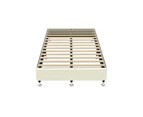 Oikiture Bed Frame King Single Bed Base Platform Beige