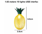 Pineapple String Lights For Terrace Home Wedding Party Bedroom Birthday Hawaii Tropical Decor,Usb Models, 1.65M 10Led