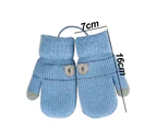 Children'S Gloves Boys And Girls Autumn And Winter Warm Wool Gloves,Blue