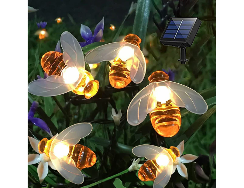 Solar String Lights Outdoorsimulation Honey Bees Decor For Garden Xmas Decorations,6M 30Lights