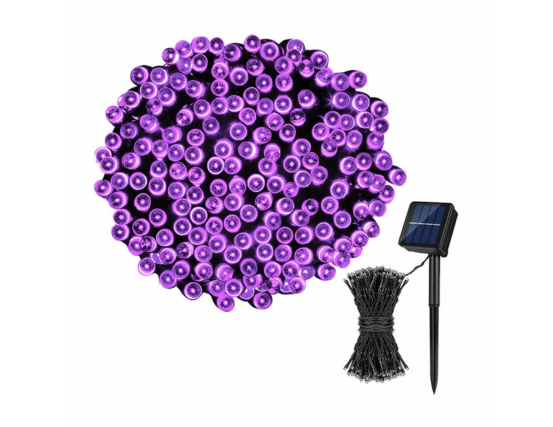 72Ft 200 Led Solar String Lights With 8 Modes For Garden, Yard, Wedding Party,Purple
