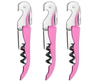 Corkscrew, Soft Touch Double-Hinged Waiter'S Style Corkscrew Wine Bottle Opener, Gift For Wine Lovers,Pink