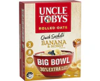 UNCLE TOBYS Oats Quick Sachets Banana and Honey, Big Bowl, 8 Sachets