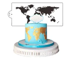 ishuif Cake Stencil World Map Pattern Bakeware PET Cookies Fondant Cutting Die for Bakery-1