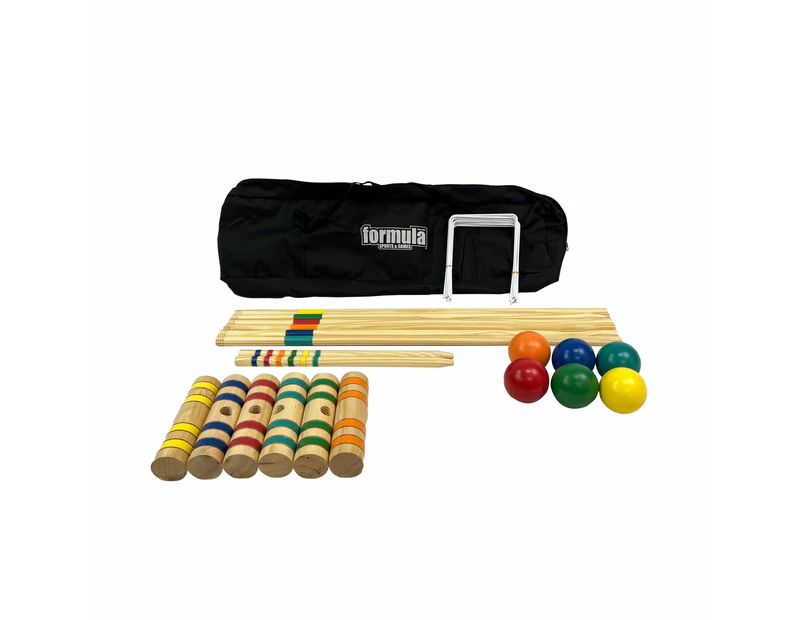 Formula Sports Croquet 6 Player Kids/Family Game Interactive Outdoor Toy Set