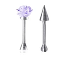 ishuif Aluminum Alloy Cake Piping Rod Pastry Icing Stick Baking Cone Decorating Tool-Silver