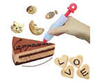 ishuif Silicone Cream Cake Writing Pen Baking Decorating Tool Piping Cupcake Nozzles-Pink