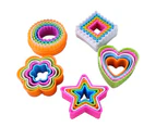 ishuif 5Pcs Fondant Cake Cookie Sugarcraft Cutters Decorating Molds Tool Set Kitchen Supplies-Round