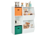 Giantex Kids Toy Storage Cabinet Children Bookshelf Bookcase Organiser w/2 Baskets, White