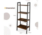 Giantex 4-Tier 1.4M Display Shelf Storage Rack Plant Stand Bookshelf Metal Frame, Rustic Brown
