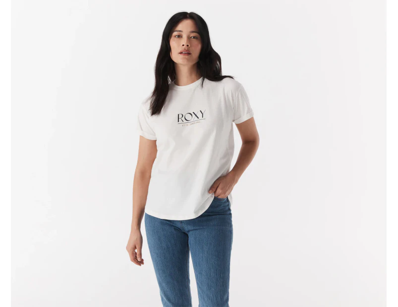 Roxy Women's Noon Ocean Tee / T-Shirt / Tshirt - Snow White