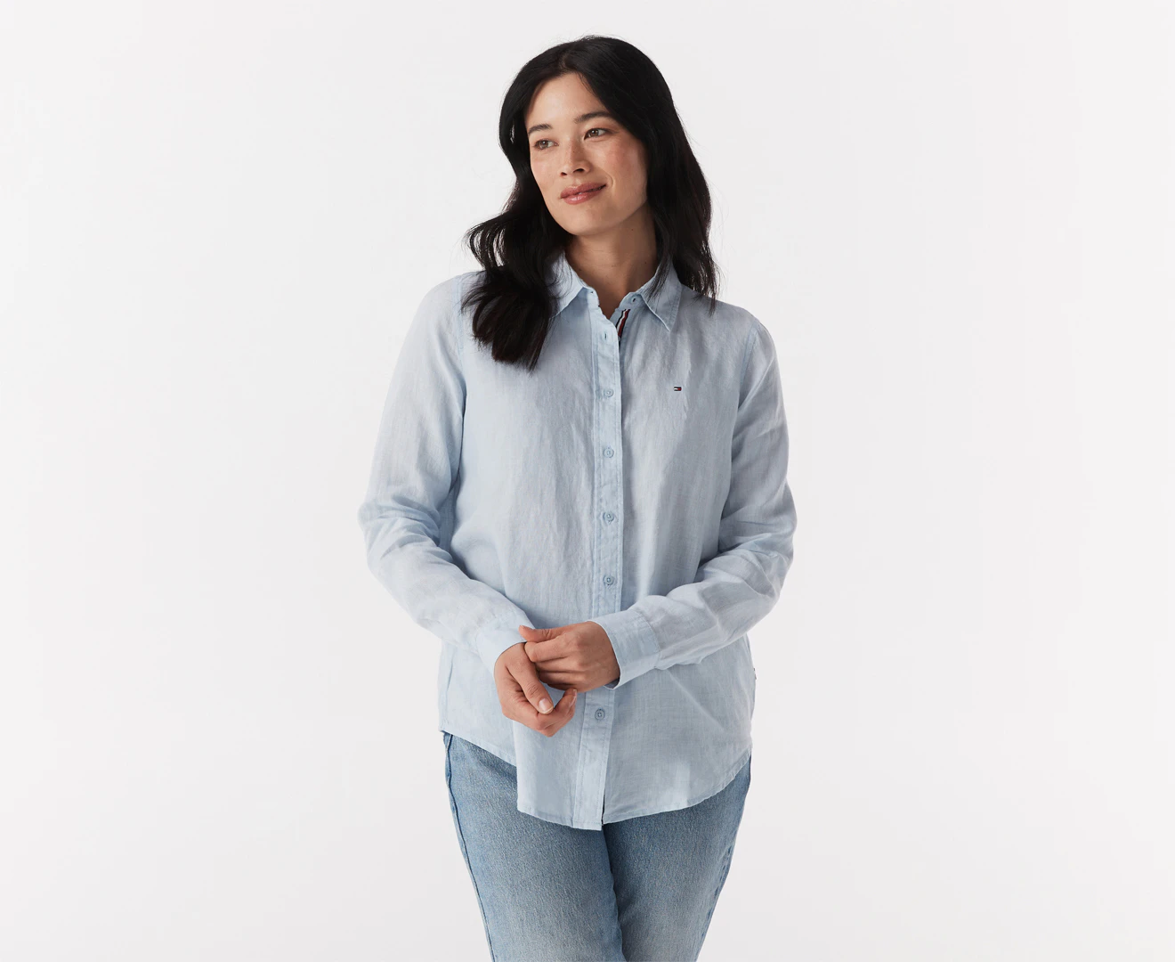 Tommy Hilfiger Women's Linen Shirt - Breezy Blue