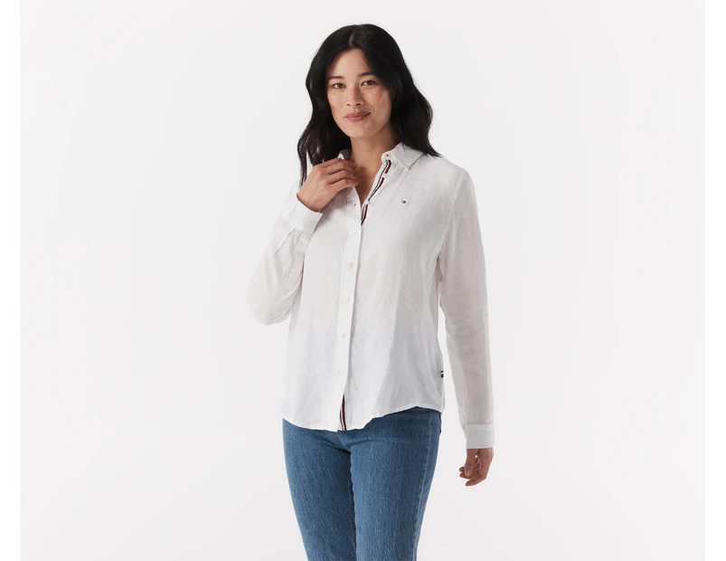 Tommy Hilfiger Women's Linen Shirt - Optic White