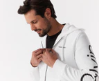 Calvin Klein Jeans Men's Travelling Logo Full-Zip Hoodie - Brilliant White