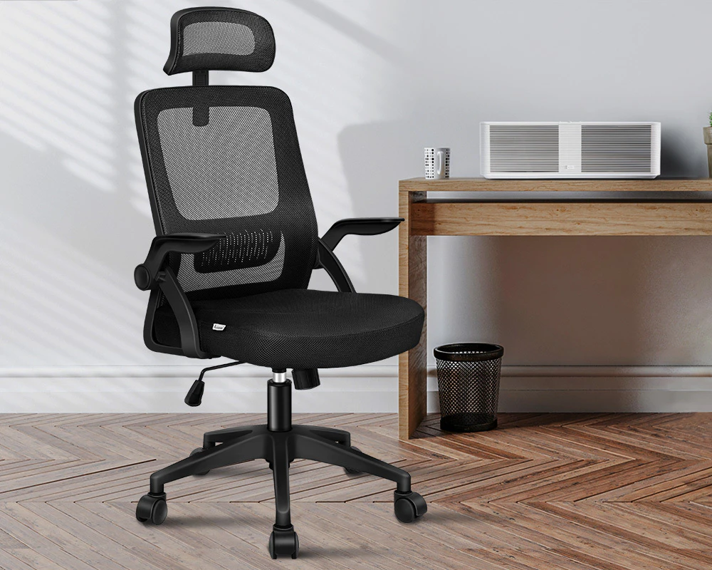 ALFORDSON Mesh Office Chair Executive Fabric Seat Tilt Gaming Racing Computer All Black