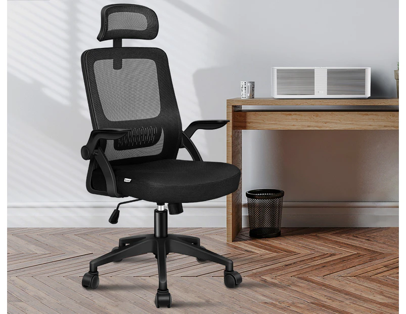 ALFORDSON Mesh Office Chair Executive Fabric Seat Tilt Gaming Racing Computer All Black