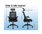 ALFORDSON Mesh Office Chair Executive Fabric Seat Tilt Gaming Racing Computer All Black