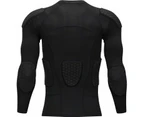 Padded Compression Shirt Chest Protector Undershirt For Football Soccer Paintball Shirt,Long Padded Shirt, Medium